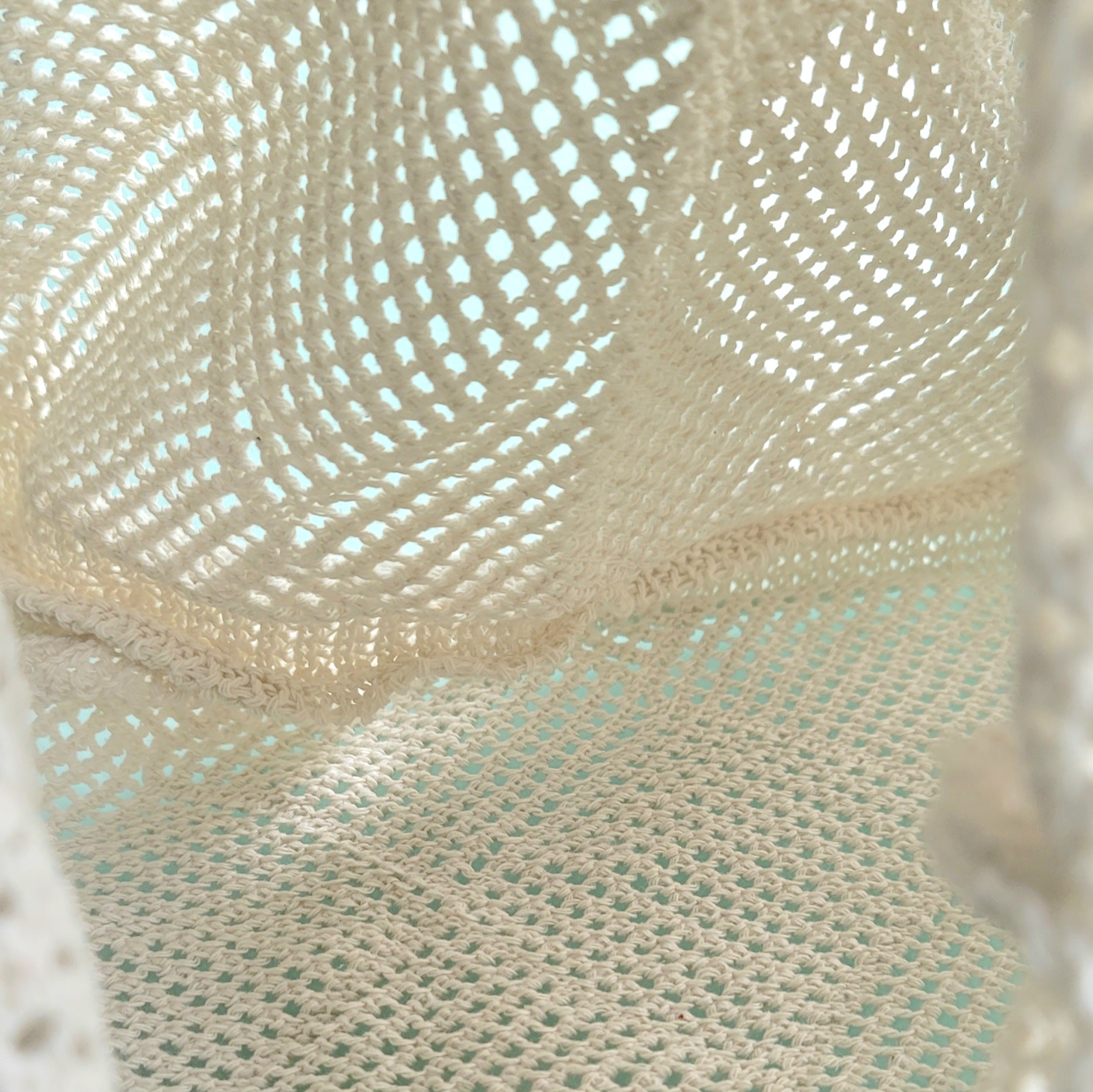 Stylish Geometric Crochet Beach Tote Bag