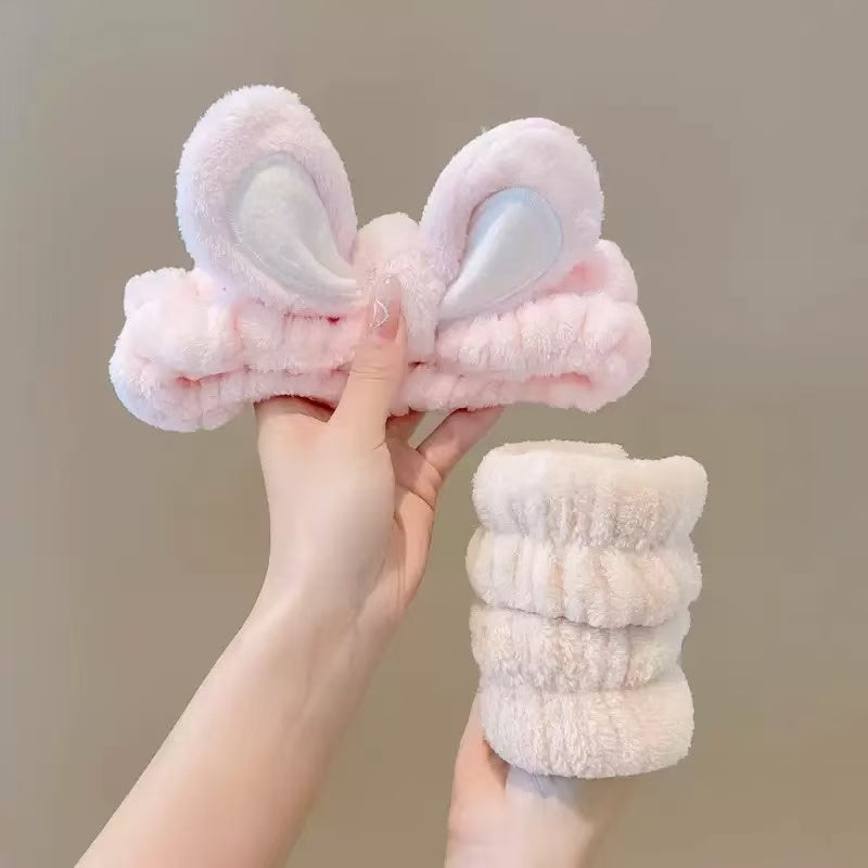 3 pcs , Rabbit Hair band+wrist