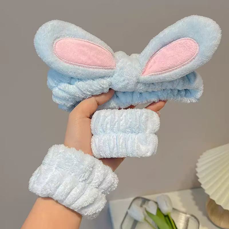 3 pcs , Rabbit Hair band+wrist