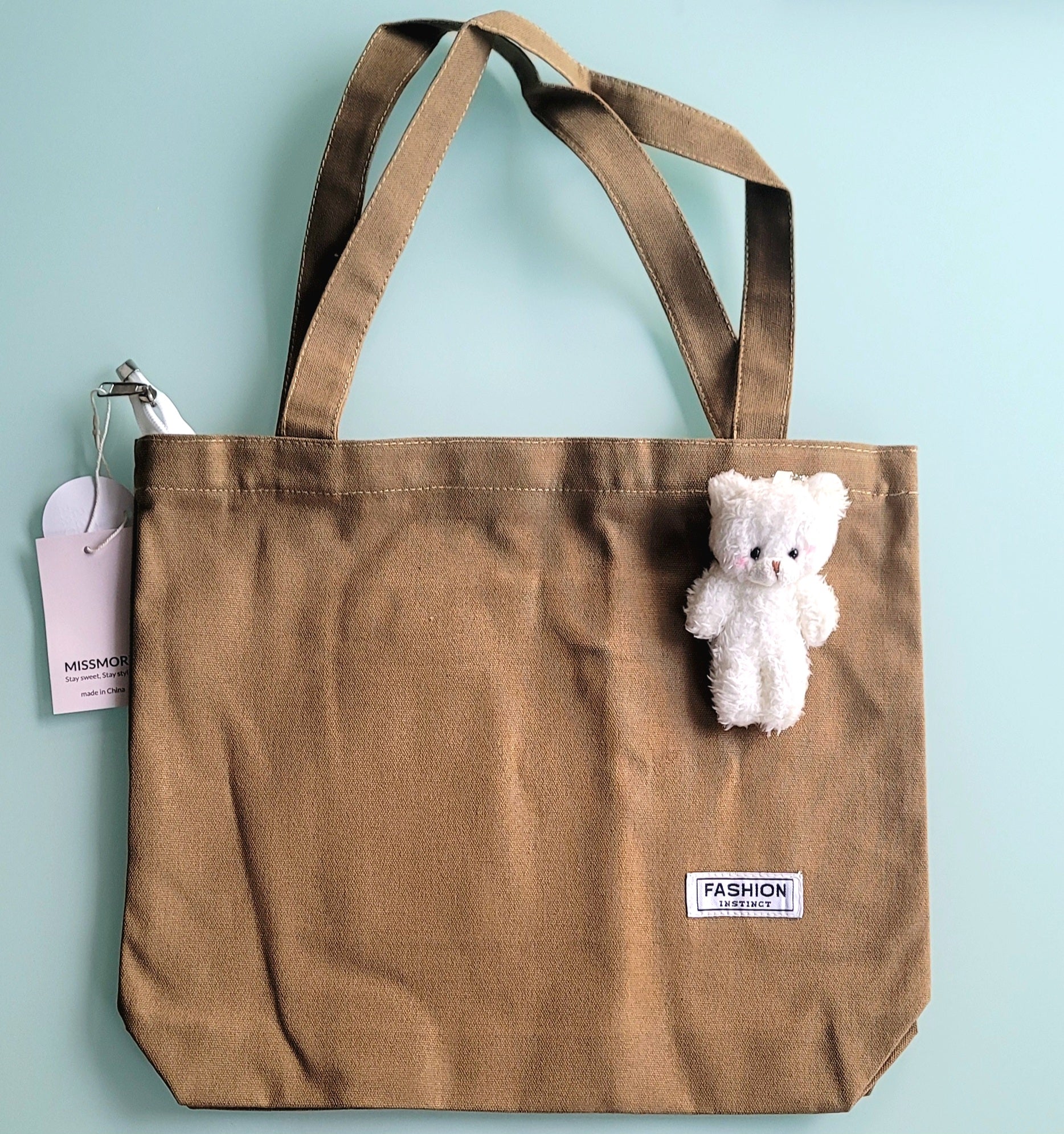 Bear Doll Canvas Tote