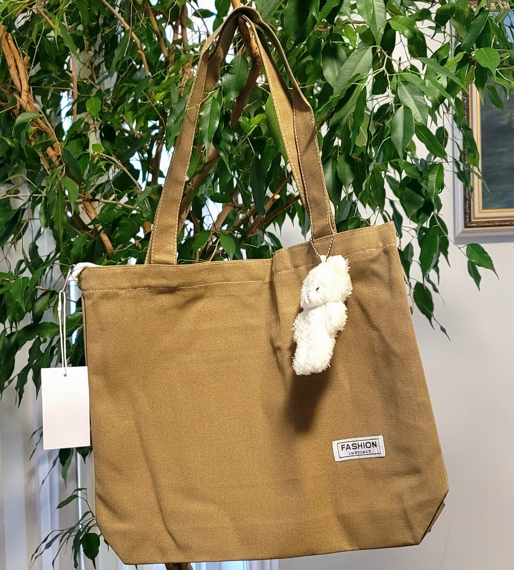 Bear Doll Canvas Tote